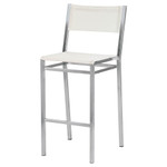 3 pc. Equinox High Dining bistro set - no umbrella / parasol hole / Stainless steel frame, Frost ceramic top and Pearl sling / Ex-display - TAG 243