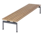 Layout narrow 65” low table/backless bench / Forge Grey frame and Teak top / Ex-display - Tag 365