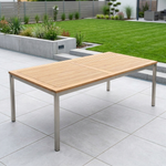 Equinox table, with umbrella / parasol hole (Stainless steel / Teak) Ex-display - TAG 378