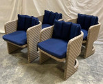 Set of four Cove armchairs and 6 cushions / Navy / Ex-display - TAG 423