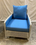 Woven armchair and cushions / Driftwood and Sky Blue / New and ex-display - TAG 436