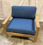 Linear deep seating armchair / teak and Saphire Blue / Ex-display - TAG 448