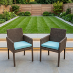 2 x Nevada dining armchairs & cushions (Canvas Spa) New - TAG 4001