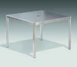 Equinox table 39" - with umbrella / parasol hole, chairs are not included / Stainless steel frame and Ash ceramic top / Ex-display - TAG 145