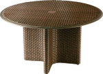 Savannah woven circular dining table 48” - with umbrella / parasol hole / Java weave and Graphite frame / New - 603522