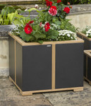 Pair of Aura planters 20" / Graphite and teak / Ex-display - TAG 4016