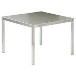 Equinox table 39" square - no umbrella / parasol hole / Stainless steel frame and Ash ceramic top / New - 2EQ10PH.800