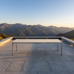 Equinox dining table 118”, with umbrella / parasol hole (Stainless steel / Ivory) New - 2EQ30PH.803