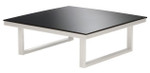 Set of 2 Mercury square low tables / Arctic White frame and HPL top in Dark Grey / New - TAG 1037