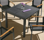 Aura aluminium table 90 - chairs not included, with parasol hole / Graphite / Ex-display - 2AUA09.01