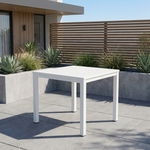 Aura aluminium table 35", with parasol hole (Arctic White) Ex-display - 2AUA09.02