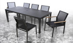 Aura aluminium table 79" - chairs not included, with parasol hole / Graphite / Ex-display - 2AUA20.01
