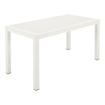 Aura aluminium narrow dining table 55" - with parasol hole / Arctic White / Ex-display - 2AUAN14.02