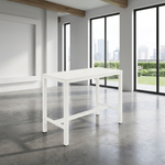 Aura aluminium high dining table 55", with parasol hole (Arctic White) Ex-display - 2AUAH14.02