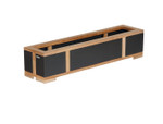 Aura planter 40" x 11" / Graphite and teak / New - 3AUP100R.01