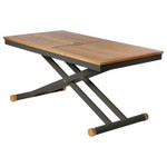 Aura table 55" x  28" - with two height settings 20" and  26" and parasol hole / Graphite and teak / Ex-display - 2AULA14.01