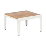 Aura low table 26" / Arctic White and teak / Ex-display - 2AUL06.02