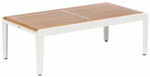 Aura low table 47" / Arctic White and teak / Ex-display - 2AUL12.02