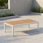 Aura low table 47" (Arctic White / Teak) Ex-display - 2AUL12.02