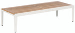 Aura low table 63" / Arctic White and teak / Ex-display - 2AUL16.02