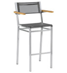 Set of four Equinox carver counter height chairs / Charcoal Textilene® sling / New - TAG 4040
