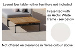 Layout low table 32” square / Arctic White and teak - not Forge Grey, as seen in the lifestyle image / Ex-display, like new - TAG 4041