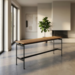 Layout console table 65” (Forge Grey / Teak) Ex-display, like new condition - TAG 4042