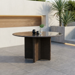 Savannah woven circular dining table 57”, with umbrella / parasol hole (Java / Graphite) New - 603522.C
