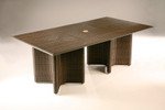 Savannah woven rectangular dining table - with umbrella / parasol hole / Java weave and Graphite frame / New - 603565