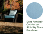 Cushion set for Dune Deep Seating Chair, Chair not included / Sky Blue (not stripe in photo) - New, DUNESET