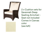 2 x Cushion sets for Savannah Deep Seating Armchair, Chair not included / Canvas color - New, SAVANNAHSET