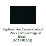 Parasol Canopy - 3m x 2.5 rectangular / Black, New - 4CA35R.308