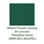 Milano Parasol Canopy, 3.0m circular (Woodline Green) New - 4MIC30C.300.WSL