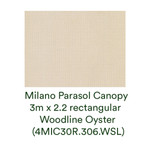 Milano Parasol Canopy, 3m x 2.2 rectangular (Woodline Oyster) New - 4MIC30R.306.WSL