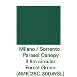 Milano/Sorrento Parasol Canopy, 3m circular (Forest Green) New - 4MIC35C.300.WSL