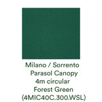 Milano/Sorrento Parasol Canopy, 4m circular (Forest Green) New - 4MIC40C.300.WSL