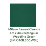 Milano Parasol Canopy, 4m x 3m rectangular (Woodline Green) New - 4MIC40R.300.WSL