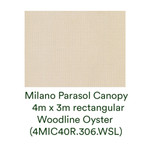 Milano Parasol Canopy, 4m x 3m rectangular (Woodline Oyster) New - 4MIC40R.306.WSL