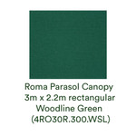 Roma Parasol Canopy, 3m x 2.2m (Woodline Green) New - 4ROC30R.300.WSL