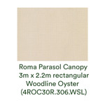 Roma Parasol Canopy, 3m x 2.2m rectangular (Woodline Oyster) New - 4ROC30R.306.WSL