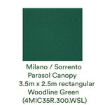 Milano/Sorrento Parasol Canopy, 3.5m x 2.5m (Woodline Green) New - 4MIC35R.300.WSL