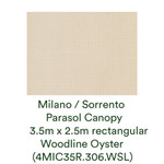 Milano/Sorrento Parasol Canopy, 3.5m x 2.5m rectangular (Woodline Oyster) New - 4MIC35R.306.WSL