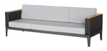 Aura DS pair of 3-seater settees & adjustable height table (Graphite / Charcoal / Lead Chine) New - AURASET3