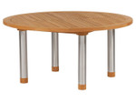 Equinox circular table 58” & lazy Susan 26”  (Stainless Steel / Teak) New - EQUINOXSET1