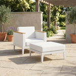 Aura DS armchair & ottoman (Arctic White / Pearl / Natural) New - AURASET5
