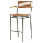 Equinox high dining Carver Chair (Stainless steel / teak) Ex-display - TAG 4129