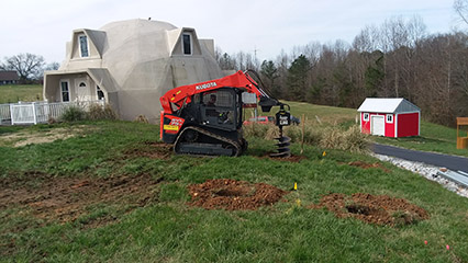 Digging Ground Mount Holes