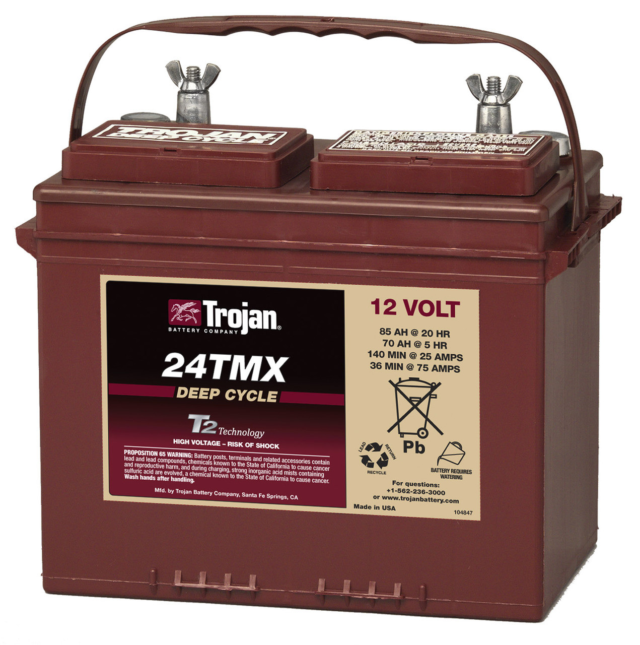 Trojan 24TMX Flooded 12V 85Ah Battery - Solaris