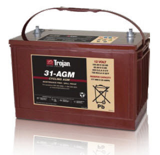 Trojan 31-AGM Sealed AGM 12V 100Ah Battery - Solaris