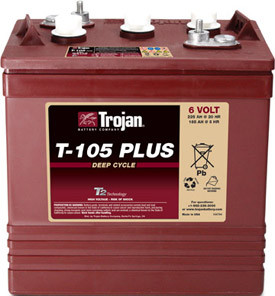Trojan T105 Flooded 6V 225Ah Battery - Solaris